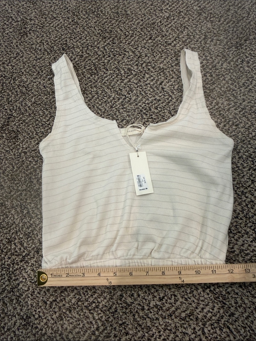 Gilded Intent Cream Ribbed Notch-Neck Tank Top - Picture 11 of 14